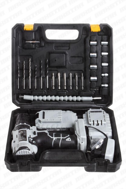 Maxstar 24V Lı-On Çift Akülü Şarjlı Matkap Vidalama + 23 Parça Set - Görsel 8