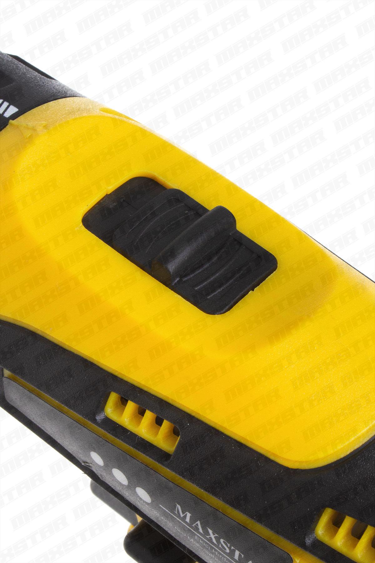 Maxstar Işıklı 18 V 1.3 Ah Li-On Çift Akülü Çantalı Şarjlı Vidalama +23 Parça set - Görsel 5