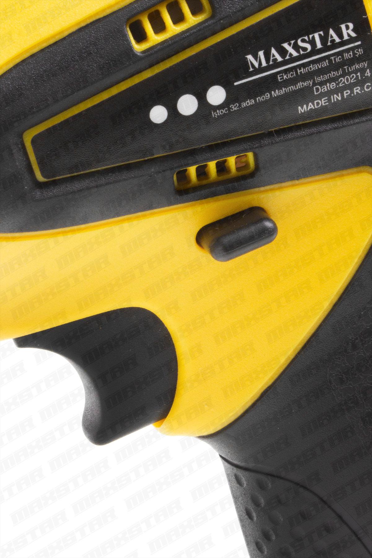 Maxstar Işıklı 18 V 1.3 Ah Li-On Çift Akülü Çantalı Şarjlı Vidalama +23 Parça set - Görsel 6