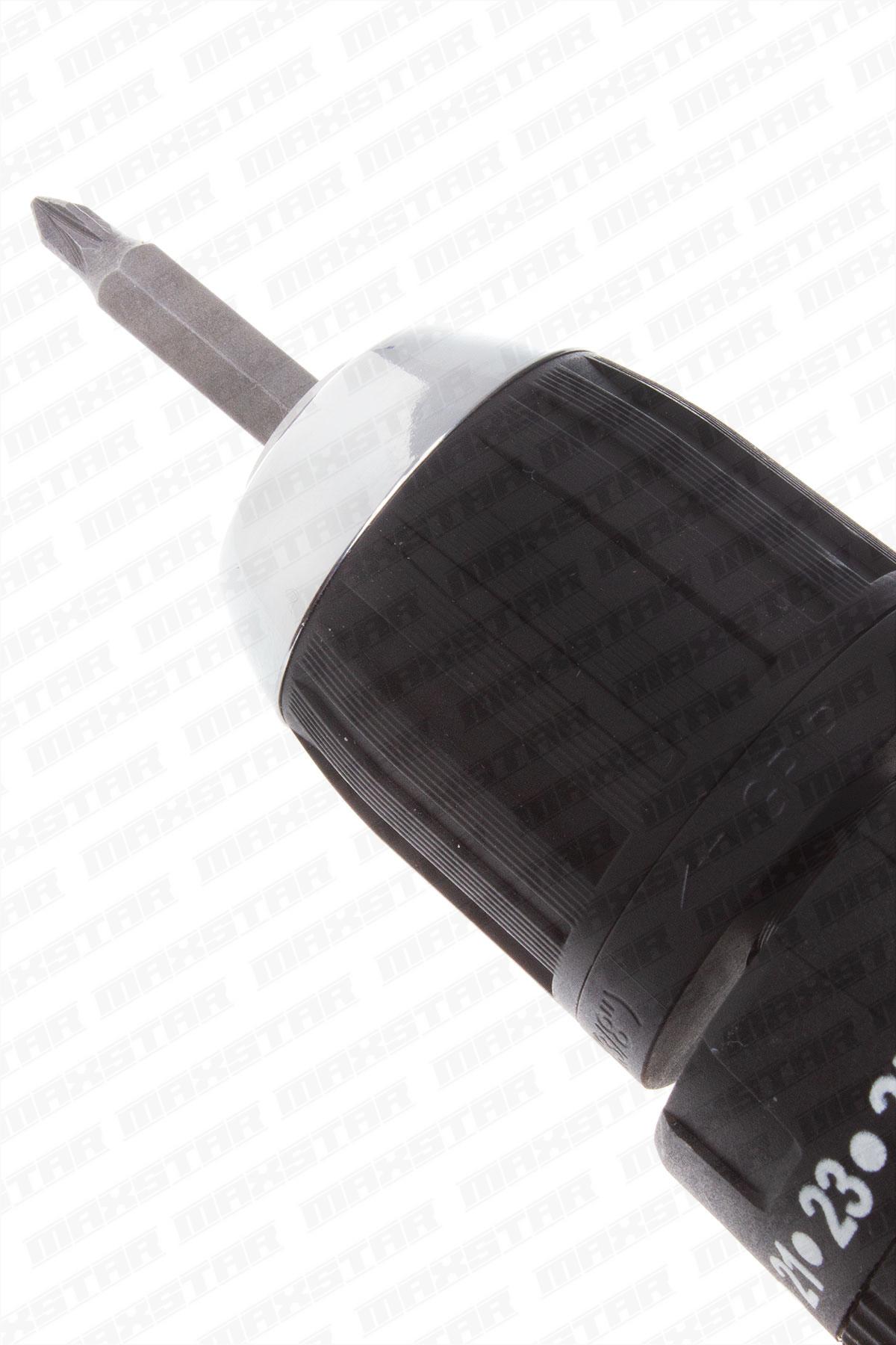 Maxstar 24V Lı-On Çift Akülü Şarjlı Matkap Vidalama + 23 Parça Set - Görsel 4