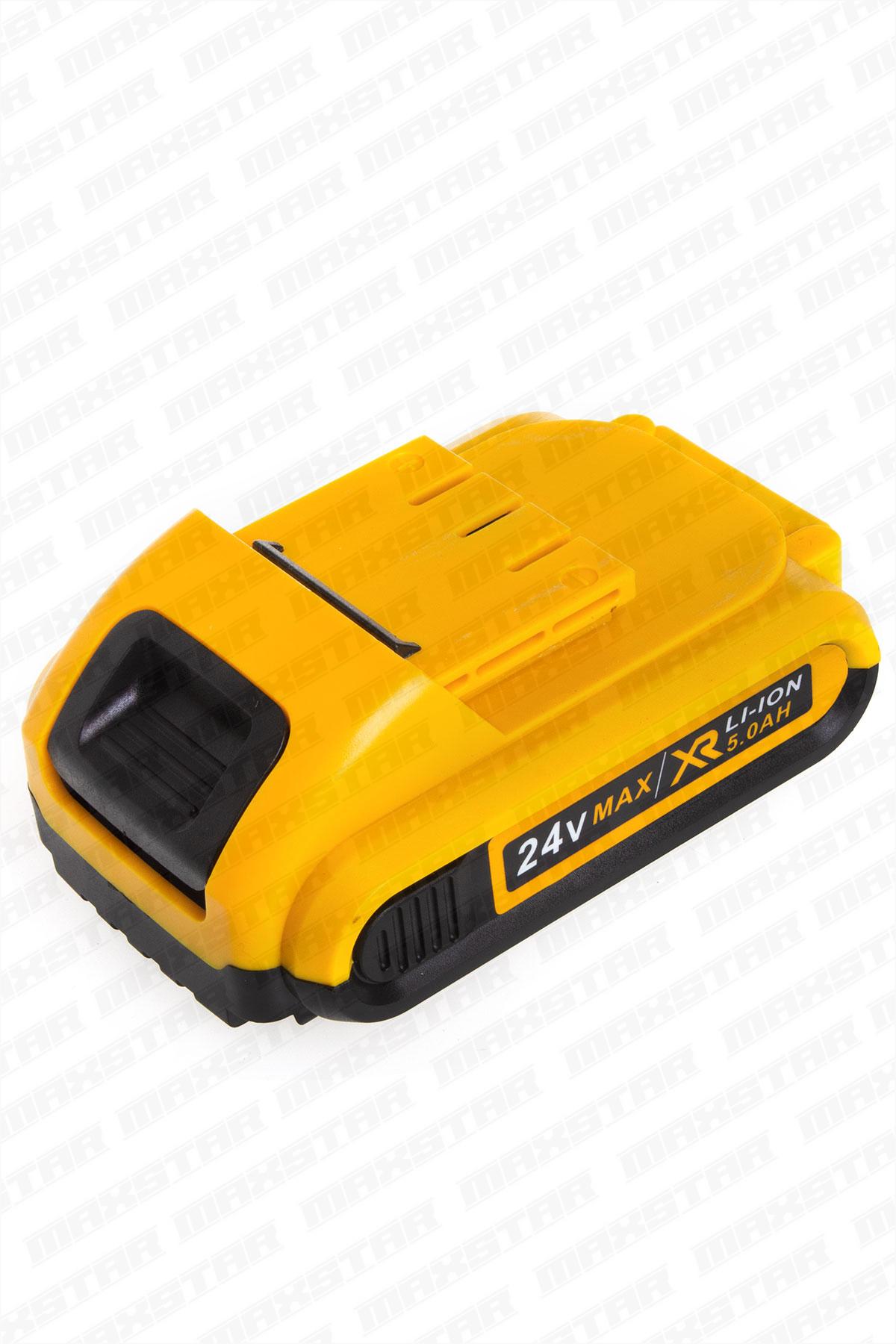 Maxstar 24V Lı-On Çift Akülü Şarjlı Matkap Vidalama + 23 Parça Set - Görsel 7