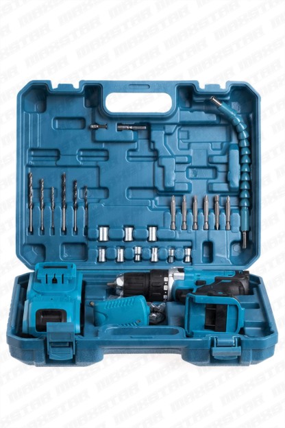 Maxstar 24V Lı-On Çift Akülü Şarjlı Matkap Vidalama + 23 Parça Set - Görsel 8