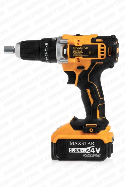 Maxstar 24V Lı-On Çift Akülü Şarjlı Matkap Vidalama + 23 Parça Set - Görsel 2