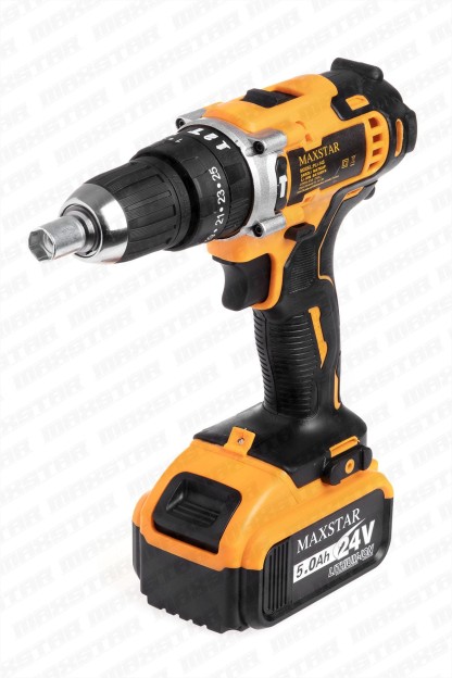 Maxstar 24V Lı-On Çift Akülü Şarjlı Matkap Vidalama + 23 Parça Set - Görsel 3