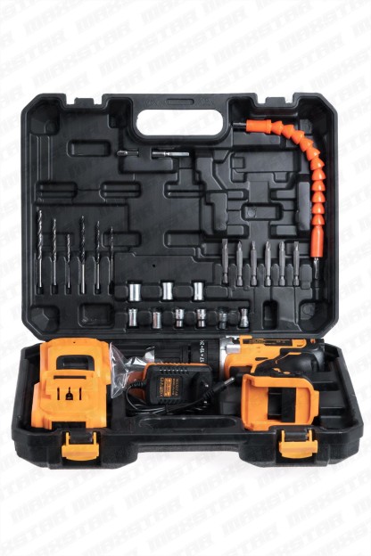 Maxstar 24V Lı-On Çift Akülü Şarjlı Matkap Vidalama + 23 Parça Set - Görsel 8