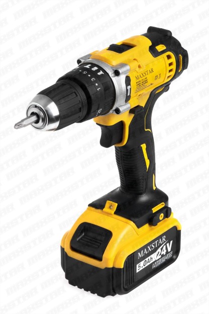 Maxstar 24V Lı-On Çift Akülü Şarjlı Matkap Vidalama + 23 Parça Set - Görsel 3
