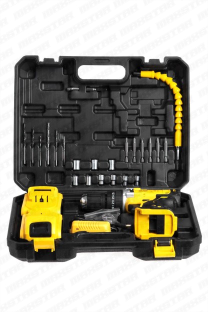 Maxstar 24V Lı-On Çift Akülü Şarjlı Matkap Vidalama + 23 Parça Set - Görsel 8