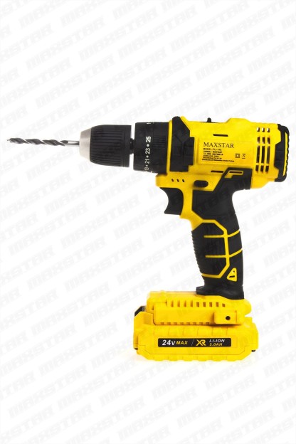 Maxstar 24V Lı-On Çift Akülü Şarjlı Matkap Vidalama Tam Set - Görsel 2