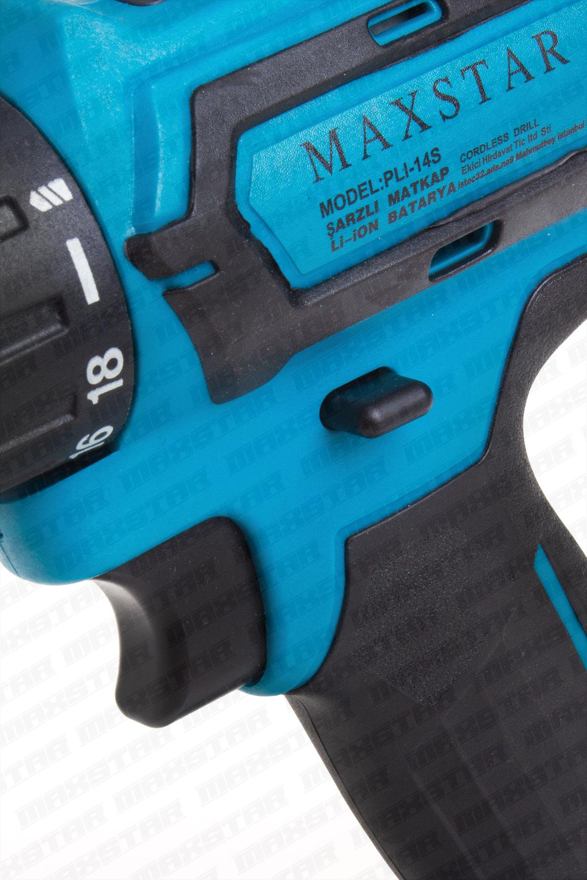 Maxstar 24V Lı-On Çift Akülü Şarjlı Matkap Vidalama + 23 Parça Set - Görsel 6