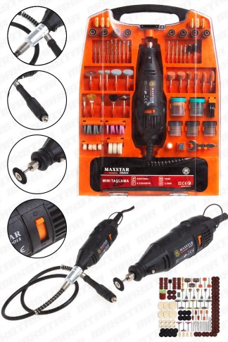 Maxstar 300 Parça Gravür Oyma Makine Dremel Hobi Taşlama Zımpara Set