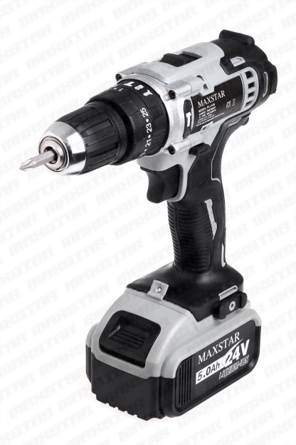 Maxstar 24V Lı-On Çift Akülü Şarjlı Matkap Vidalama + 23 Parça Set - Görsel 3