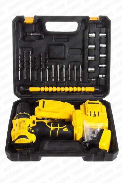 Maxstar 24V Lı-On Çift Akülü Şarjlı Matkap Vidalama + 23 Parça Set - Görsel 8