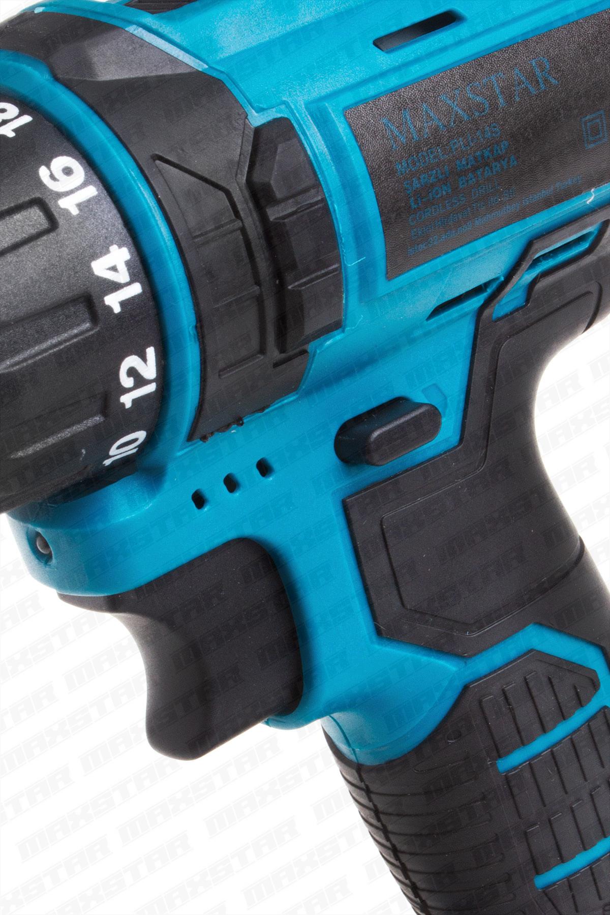 Maxstar 24V Lı-On Çift Akülü Şarjlı Matkap Vidalama + 23 Parça Set - Görsel 6