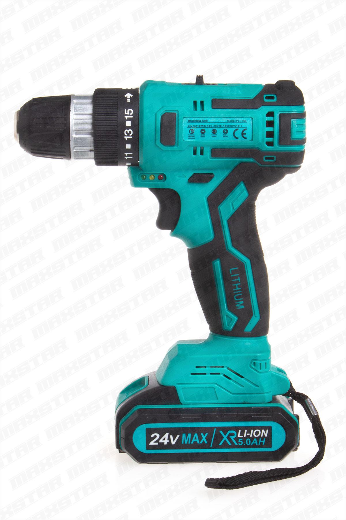 Maxstar 24V Lı-On Çift Akülü Brushless(kömürsüz) Şarjlı Matkap Vidalama - Görsel 2