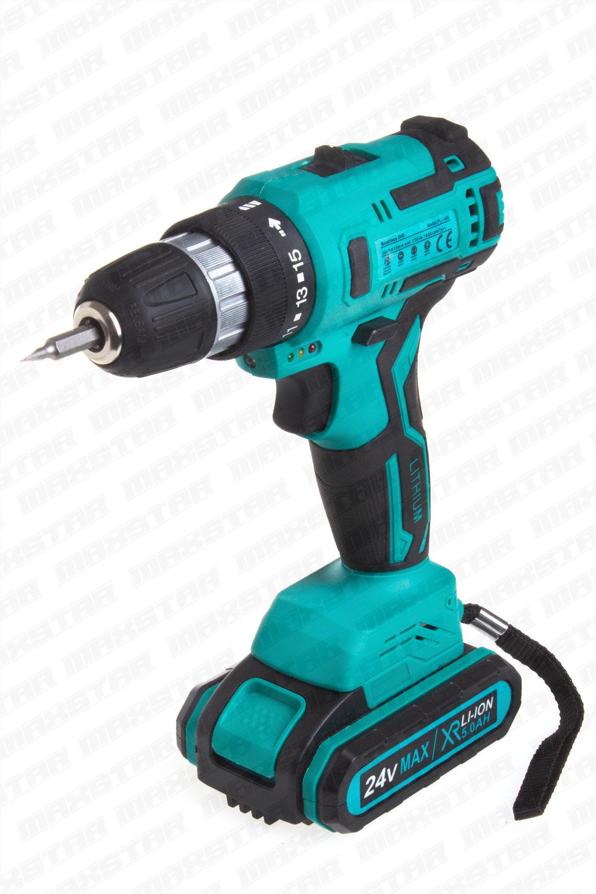 Maxstar 24V Lı-On Çift Akülü Brushless(kömürsüz) Şarjlı Matkap Vidalama - Görsel 3