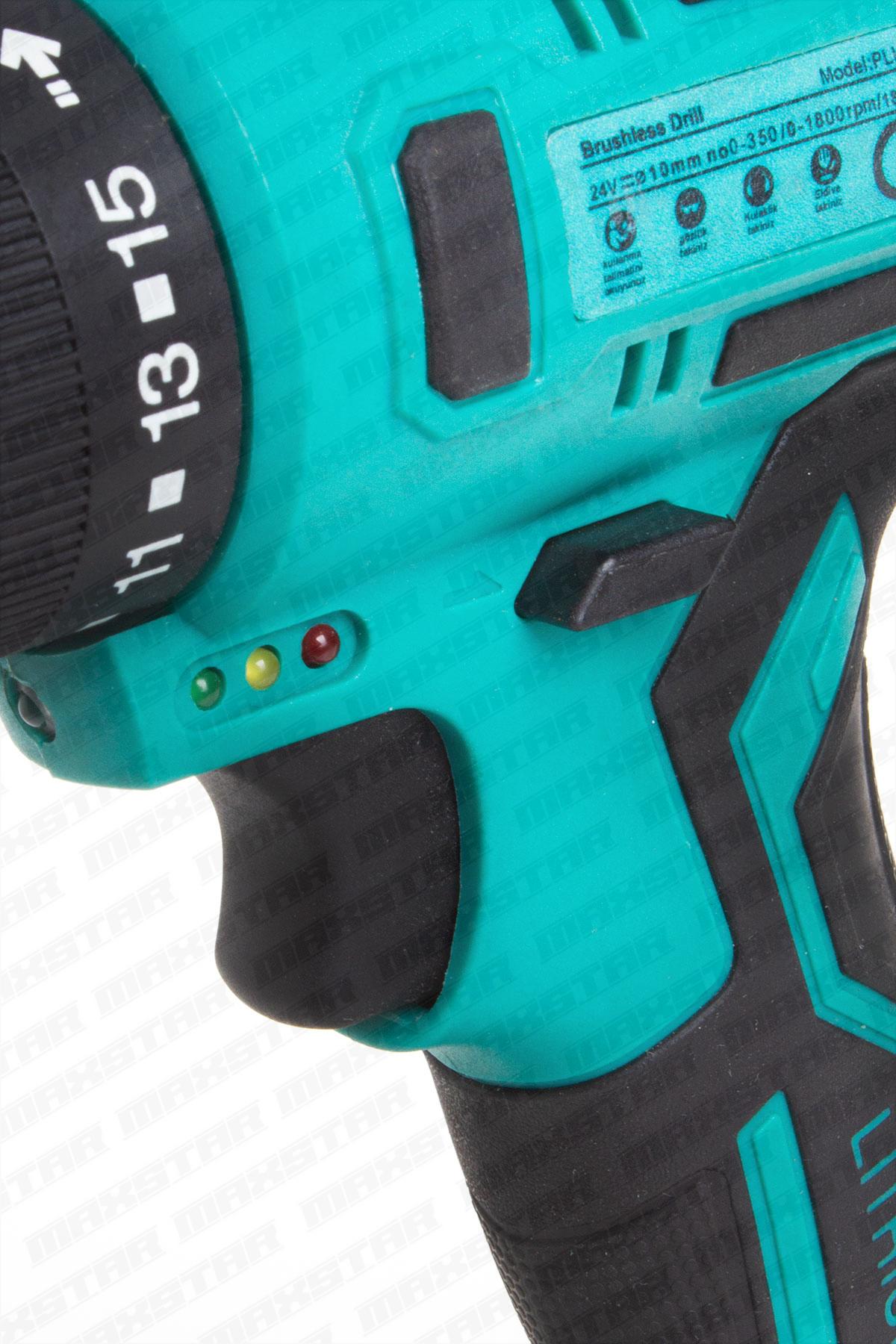 Maxstar 24V Lı-On Çift Akülü Brushless(kömürsüz) Şarjlı Matkap Vidalama - Görsel 6