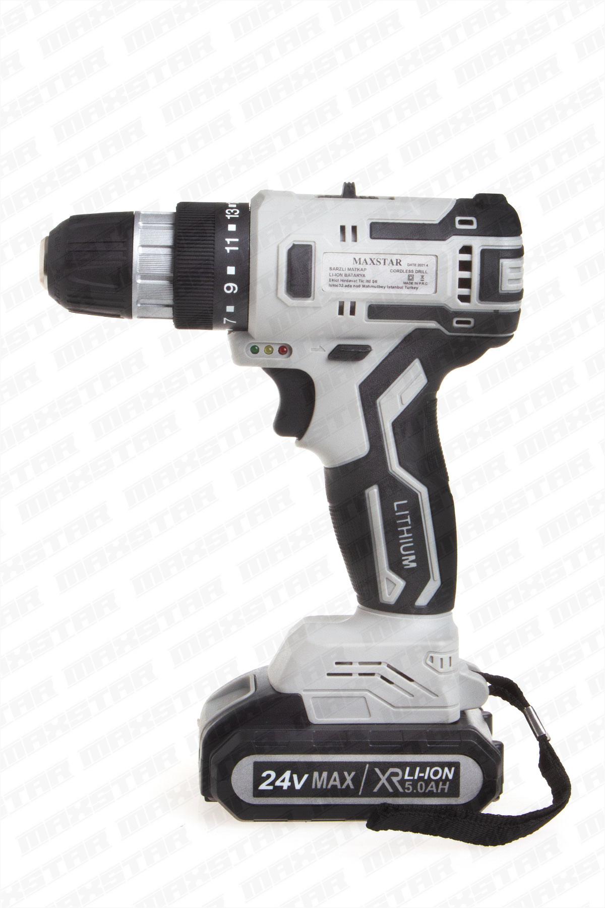 Maxstar 24V Lı-On Çift Akülü Brushless(kömürsüz) Şarjlı Matkap Vidalama - Görsel 2