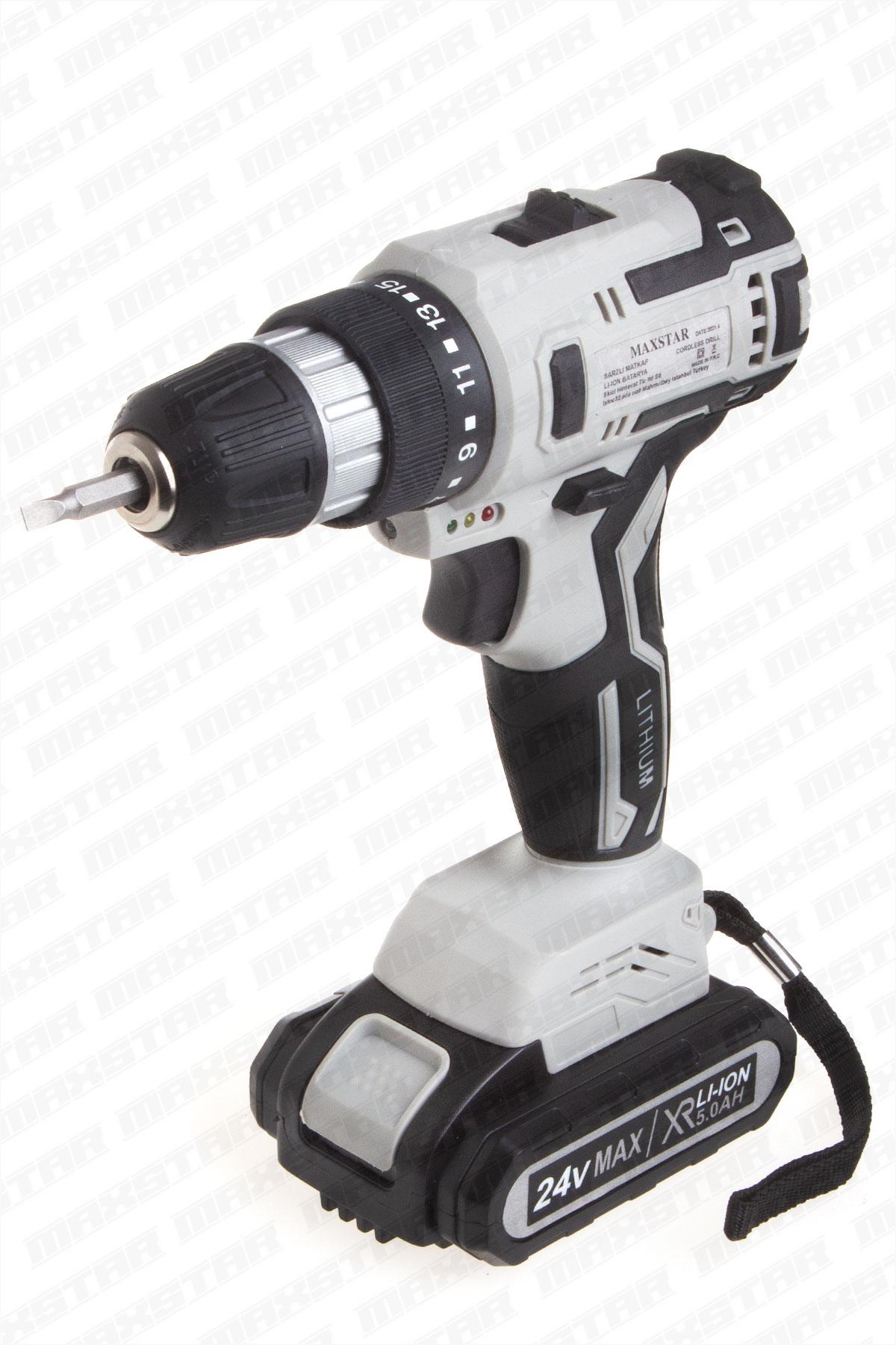 Maxstar 24V Lı-On Çift Akülü Brushless(kömürsüz) Şarjlı Matkap Vidalama - Görsel 3