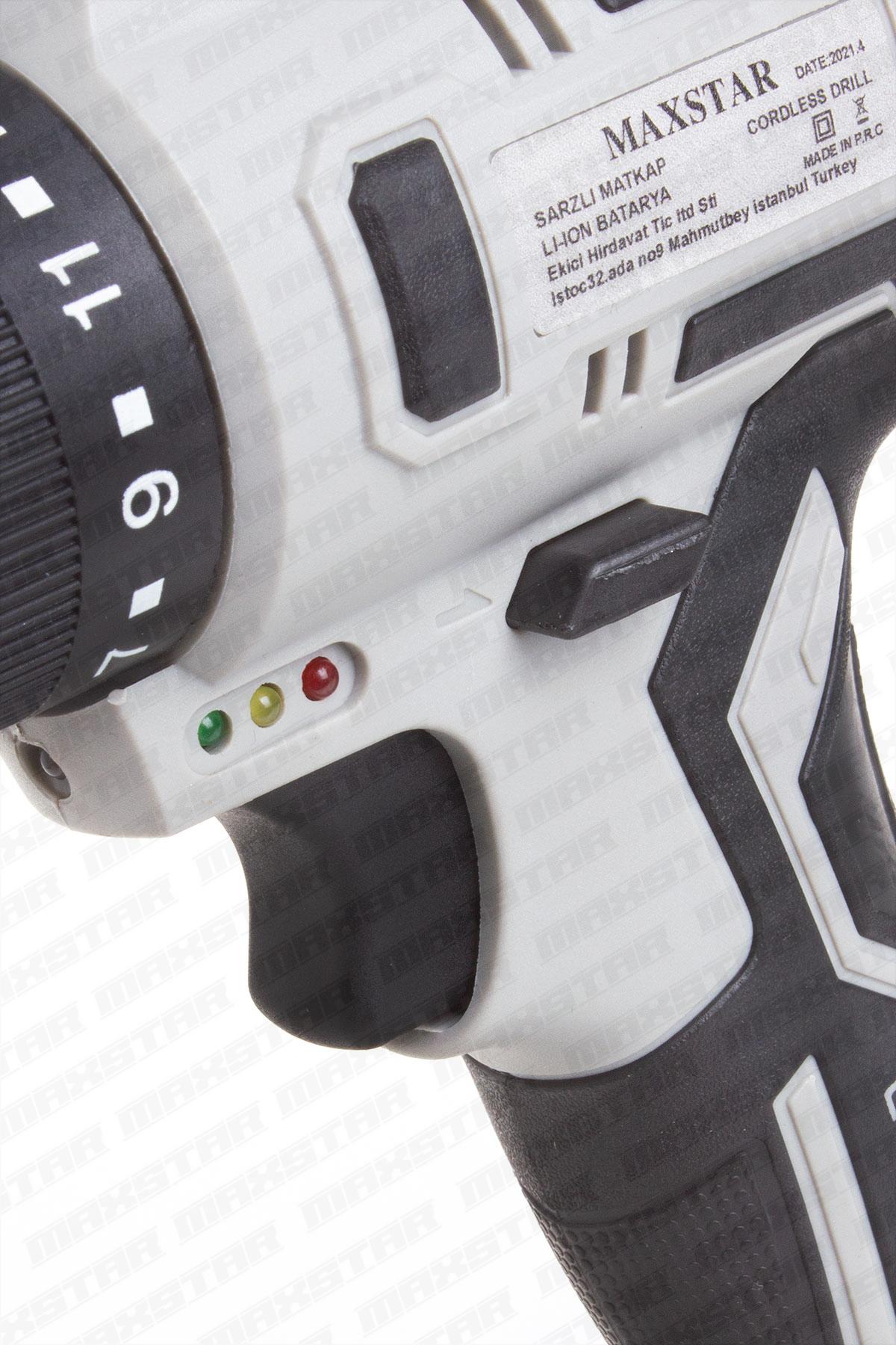 Maxstar 24V Lı-On Çift Akülü Brushless(kömürsüz) Şarjlı Matkap Vidalama - Görsel 6