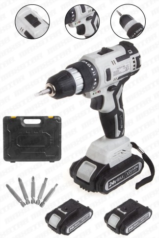 Maxstar 24V Lı-On Çift Akülü Brushless(kömürsüz) Şarjlı Matkap Vidalama
